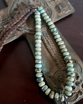  Schaef Designs Morrisonite Rondelle Braided Deerskin Necklace | 