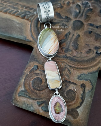 Schaef Designs Morrisonite Owhee Opal & Sterling Silver Totem Pendant | Arizona 