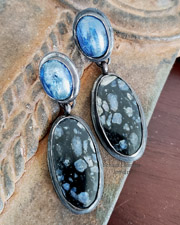 Schaef Designs Black Silver Que Sara Stone Kyanite Post Earrings | Arizona