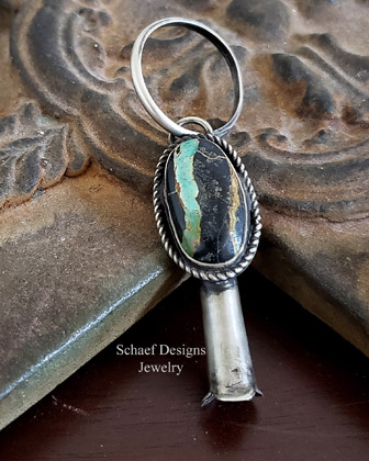  Schaef Designs Ribbon Turquoise & Sterling Silver Squash Pendant | Arizona 