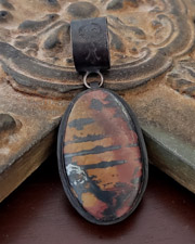 Schaef Designs Morrisonite & Stamped Sterling Silver Southwester Pendant | Arizona