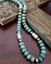 Schaef Designs Soft Teal Tube Bead Necklace  | Arizona