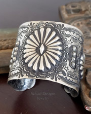 JW 7stone turquoise & Sterling Silver cuff bracelet | Arizona