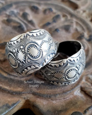 Vincent Platero Stamped Sterling Silver Hoop Post Earrings | Arizona