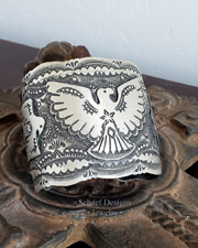 Vincent Platero Thunderbird Sterling Silver cuff bracelet | Arizona