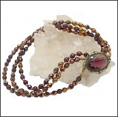 Vintage Amethyst Brooch & Czech Glass Necklace