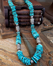 Schaef Designs Southwestern Basics Blue Turquoise Disk & Sterling Silver Necklace | Arizona