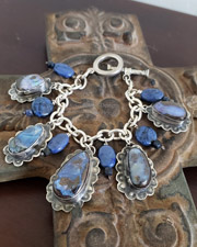 Schaef Designs Blue Boulder Opal & Sterling Silver Pendant | Arizona