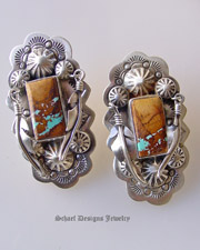 Schaef Designs Ribbon Turquoies & Feather Earrings | New Mexico  