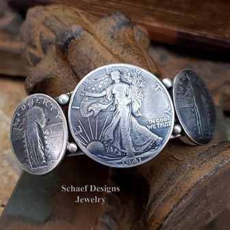 Half Dollar Quarter Old coin cuff bracelet | Southwestern jewelry | Arizona | Arizona