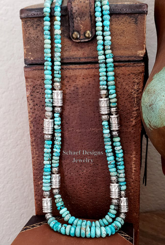 Schaef Designs Light Blue Hubei Turquoise & sterling silver Southwestern basics necklace set | Arizona