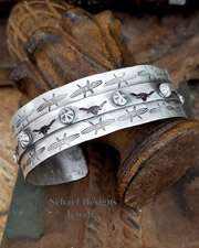 Schaef Designs Longhorn Barbed Wire Sterling Silver Bracelet | Arizona