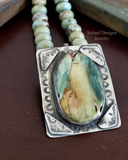 Schaef Designs Morrisonite & Sterling Silver Square Southwestern Pendant | 
Arizona