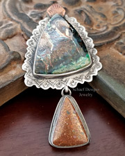 Schaef Designs Petrified Opal Copper  & Sterling Silver Southwestern Pendant | Arizona 
