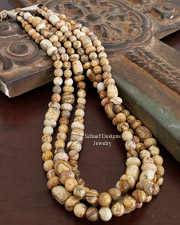 Schaef Designs Picture jasper Sterling silver 3 strand adjustable necklace | Arizona 