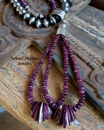 Schaef Designs purple spiny oyster shell & sterling silver Southwestern Jacla Pendant | Arizona 