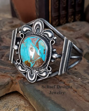 Dean Sandoval Royston Turquoise & sterling silver cuff Bracelet | Schaef Designs | Arizona