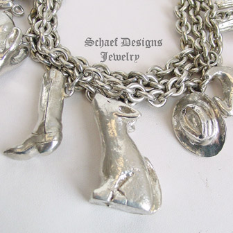 Susan Cummings Vintage collectible sterling silver Southwestern charm bracelet | New Mexico 