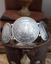 Native American Silver Dollar Half Dollar old coin Cuff Bracelet | Arizona