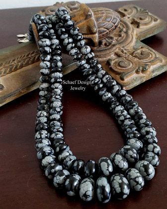 Schaef Designs graduated snowflake obsidian Southwestern necklace | Arizona