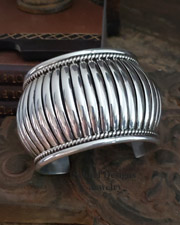  Thomas Charley LARGE Sterling Silver Native American Cuff Bracelet | Arizona