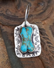 Schaef Designs Fred Harvey style Turquoise Bone & Sterling Silver Dog Tag | Arizona 