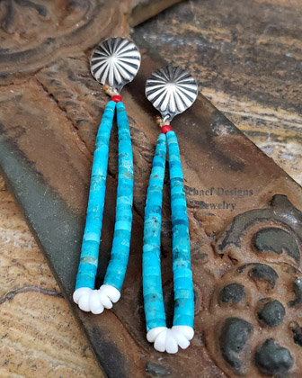 Schaef Designs Turquoise & Sterling Silver Jacla Post earrings | Arizona