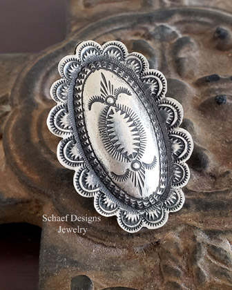 Vincent Platero VJP Sterling Silver Oval Adjustable Ring | Arizona 