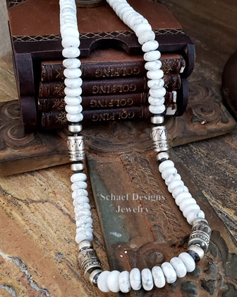 Schaef Designs White Howlite  & sterling silver Southwestern Necklace | Arizona  
