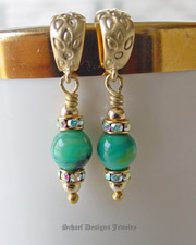 Schaef Designs AAA Peruvian Opal & 22kt gold vermeil earrings | handcrafted gemstone jewelry | Arizona 