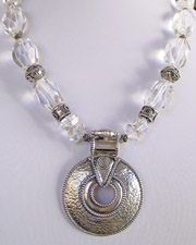 Schaef Designs Clear Quartz Nuggets & Sterling Silver Necklace with Large Sterling Silver pendant | Arizona