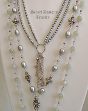 Schaef Designs gemstone labradorite, hematite, & sterling silver stacking bracelets | New Mexico