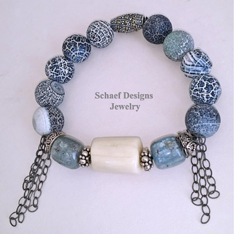 Schaef Designs Kyanite Labradorite Antler Coral Pave Marcasite Stacking Bracelets | Arizona