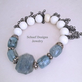 Schaef Designs Kyanite Labradorite Antler Coral Pave Marcasite Stacking Bracelets | Arizona