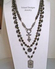  Schaef Designs Gray Pyrite Bronze Pearl & Sterling Silver Necklace Set | Arizona