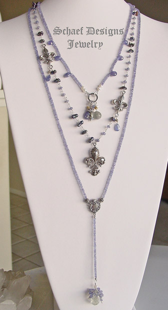 Schaef Designs tanzanite, prasiolite (green amethyst), & sterling silver short necklace | New Mexico  