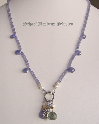 Schaef Designs tanzanite, prasiolite (green amethyst),& sterling silver short necklace | New Mexico 