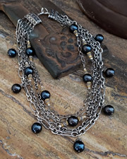Schaef Designs Tahitian Pearl Figaro Chain Bib Necklace | New Mexico