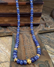 Schaef Designs Tanzanite, black opal & 18kt gold necklace  | Arizona