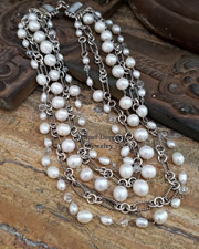 Schaef Designs Pearl Figaro Chain Layered Necklace | Arizona 