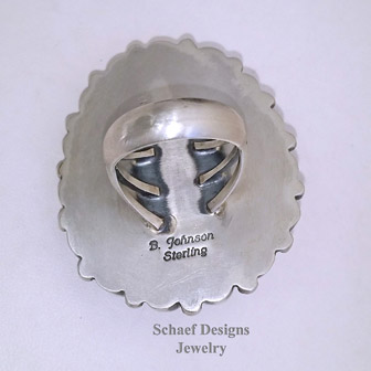 B Johnson green carico lake turquoise & sterling silver cluster ring size 8 | Schaef Designs |  Arizona  