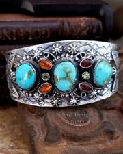 Leo Feeney Turquoise Amber Peridot Old Style Cuff Bracelet | Schaef Designs | Arizona 