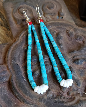 Turquoise & Sterling Silver Earrings Lupe Lovato